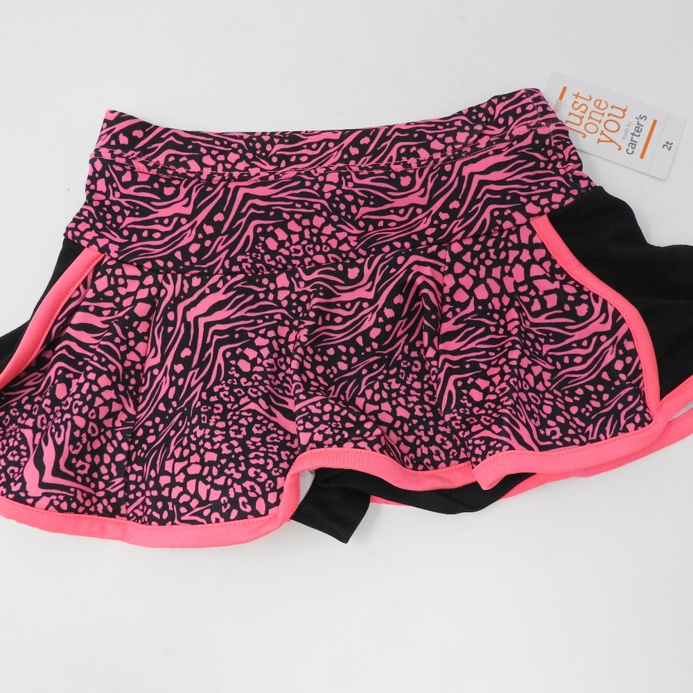 Carter's NWT 2T Girls Pink & Black Skirt w/Shorts
